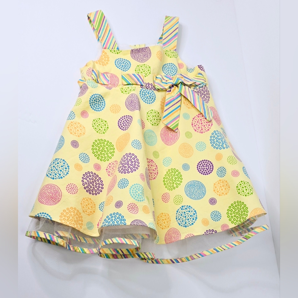 Rare Editions Girls Yellow Dress Polkadot Size 12M